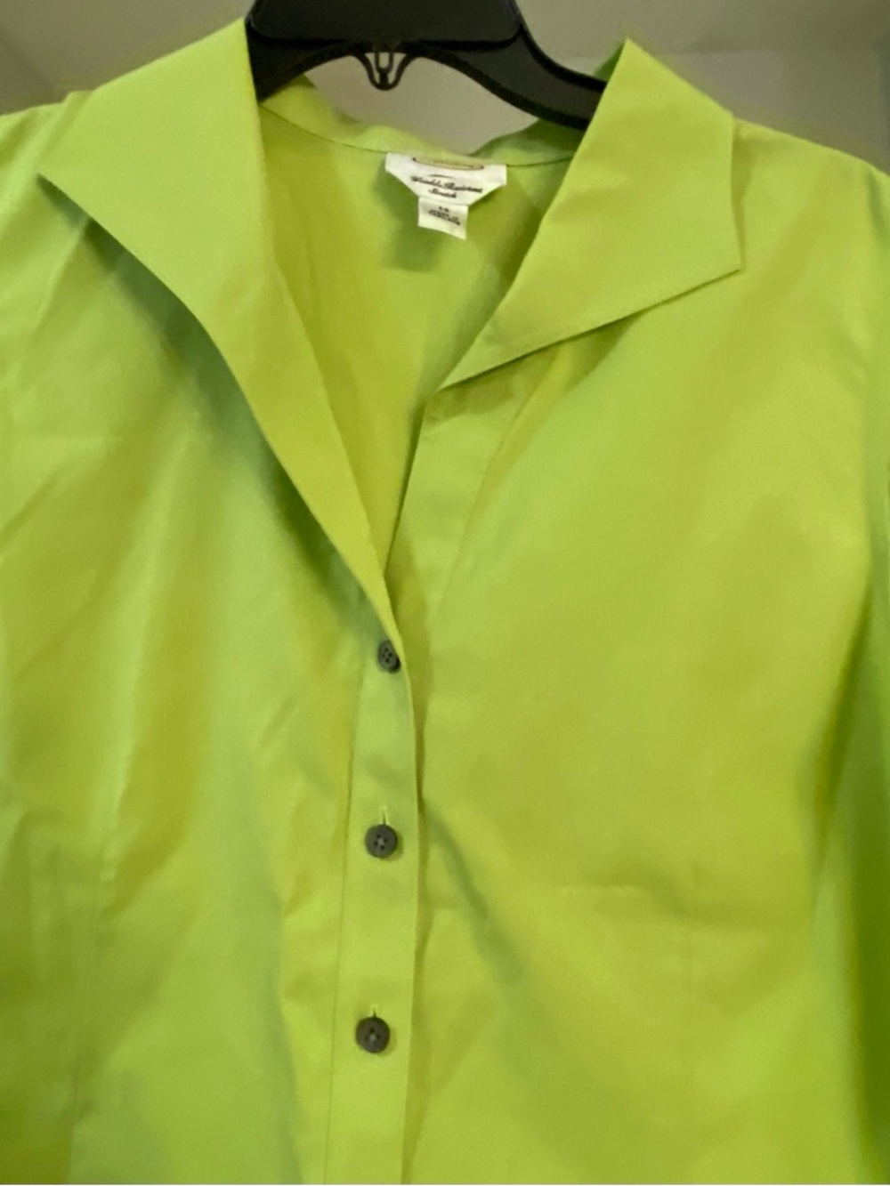 Talbots Sleeveless Cotton Button Down Summer Blouse.  Size XL. EC. Light Green - Picture 5 of 12
